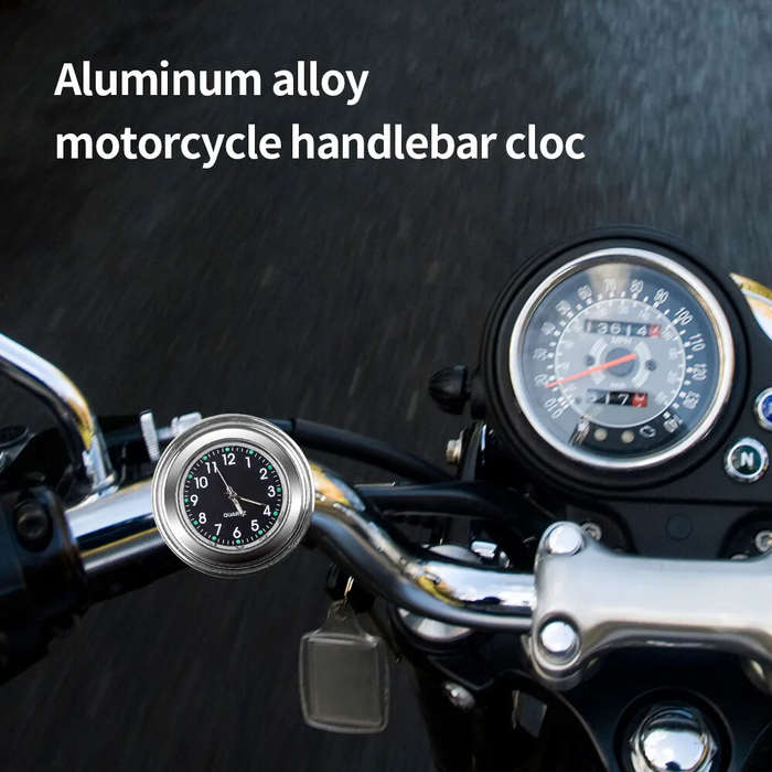 #2 - 7/8" Motorcycle Clock Dustproof Quartz Clock Aluminum Alloy Handlebar Motorcycle Waterproof Tim