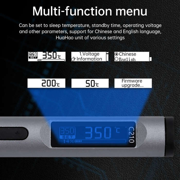 Black - Intelligent Portable Welding Pen Type-C Interface 18-100W Adjustable Power OLED Display Fast