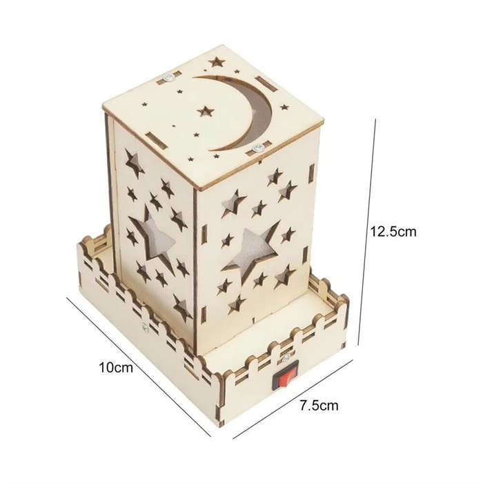 01 - Wooden DIY Colorful Moon Star Lights Handmade Projection Lamp Educational Scientific Experiment