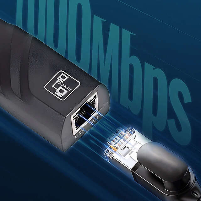 Type-C to Gigabit - USB3.0 Gigabit Ethernet Adapter Type-C to RJ45 Network Card Mini PC Desktops Lap