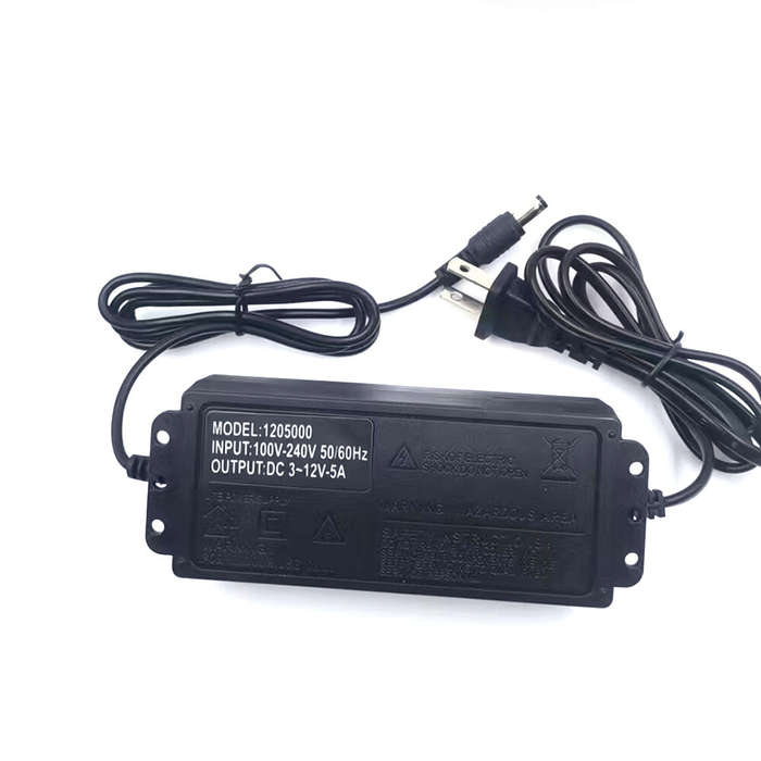 AU Plug - 3-12V5A Adjustable Voltage Power Adapter with Clear Display Universal Input and High-Effic
