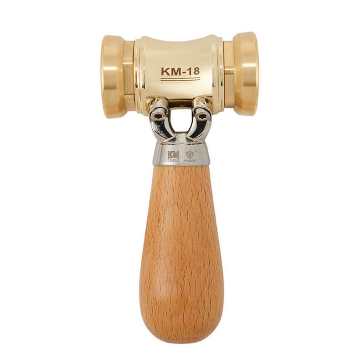 HONGDUI KM-18 Mallet Hammer 22-Ounce Brass Head Mallet Replaceable Plastic Hammer Heads Nylon Insert