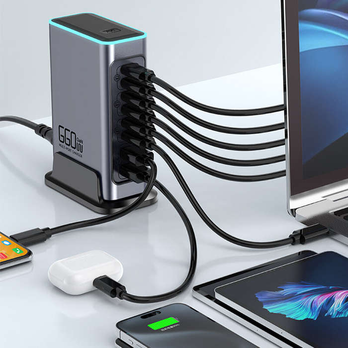 EU Plug - [GaN Tech] Bakeey WLX-F8L 660W 8-Port USB PD Charger 2USB-A+6USB-C PD QC3.0 FCP AFC Fast C