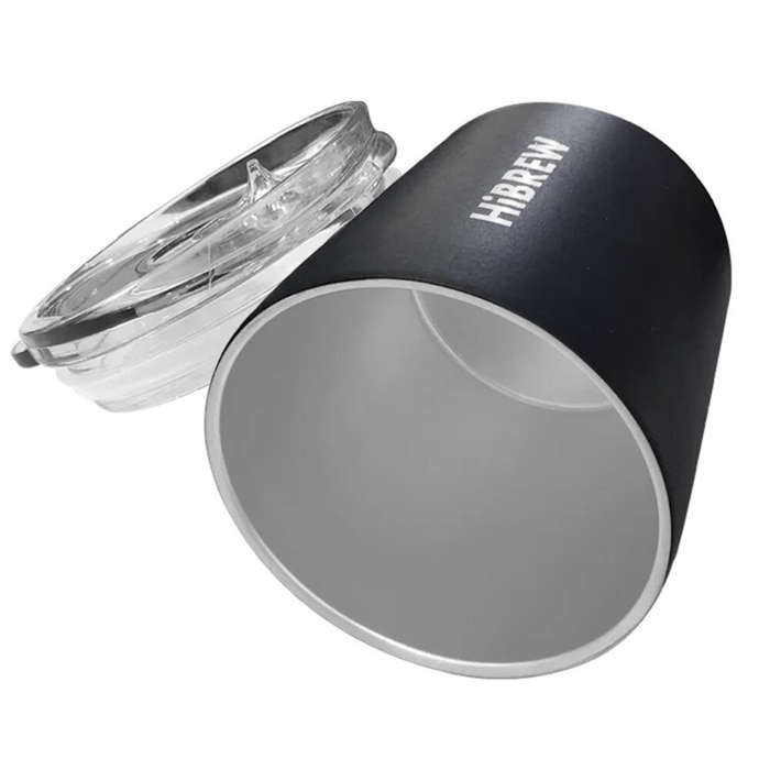 White - HiBREW 240ml Portable Hanging Ear Style Coffee Thermal Mug Foldable Filter Stainless Steel D