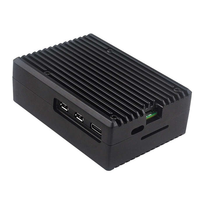 Raspberry Pi 5 Passive Cooling Case Aluminum Alloy Dissipation Striped Shell Box