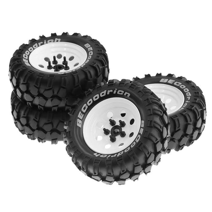 White - 4PCS Off Road Tires Wheel 1.9 inch for 1/8 RC Racing Crawler Car FMS NT4 SCX10 W136 RC Car P