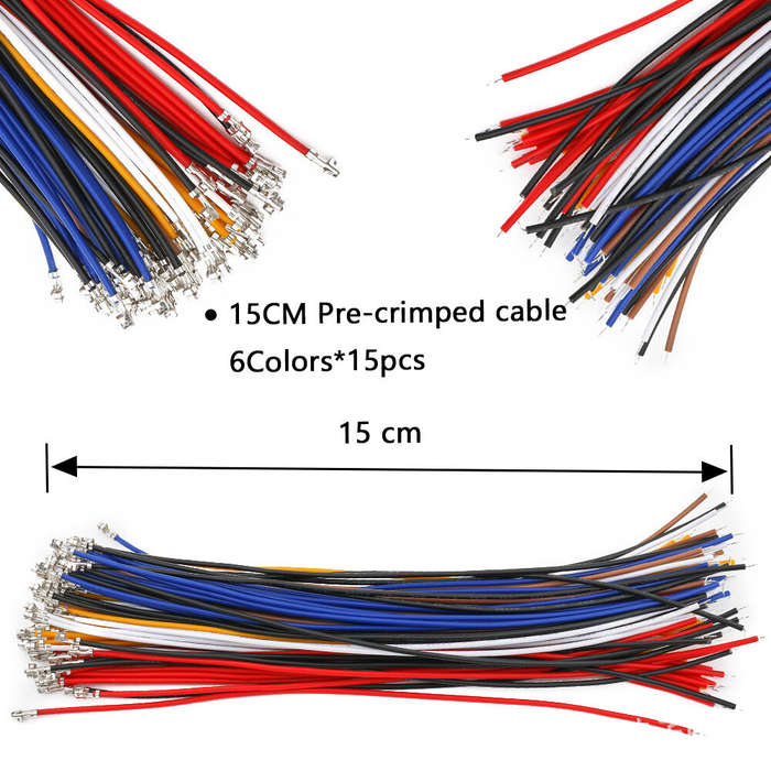 with box - XH2.54 Connector Kit Pre-crimped Wire 150mm 2P 3P 4P 5P 6P 7P Housing Straight Pin Heat S