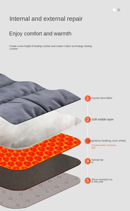 Brown - Heated Seat Cushion Office USB Winter Warmer Temperature Adjustable Graphene 5V Electric Cha