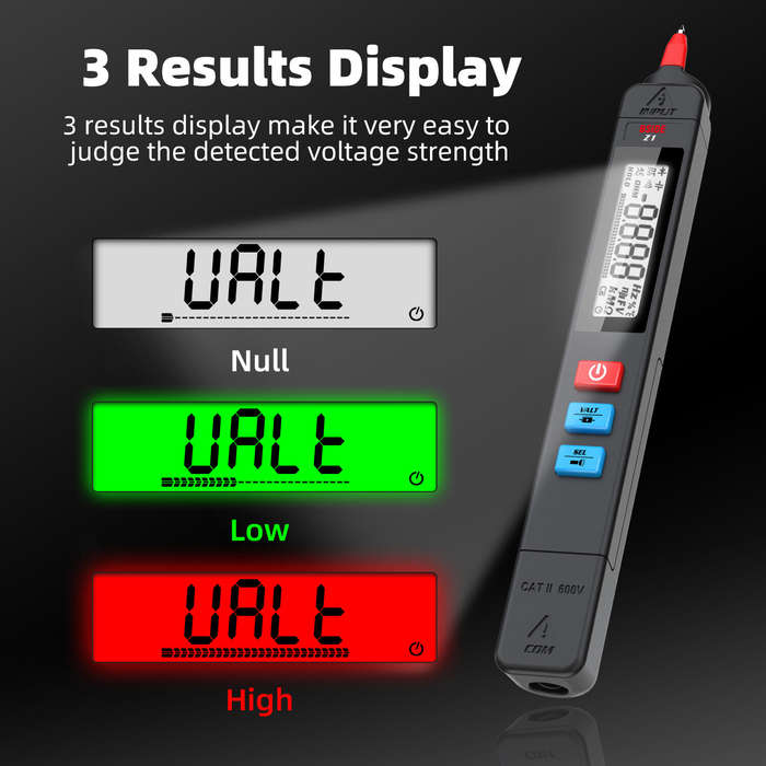 BSIDE Z1 Mini Digital Multimeter Smart Pen-Type LCD 2000 Counts Voltmeter Resistance Tester Flashlig