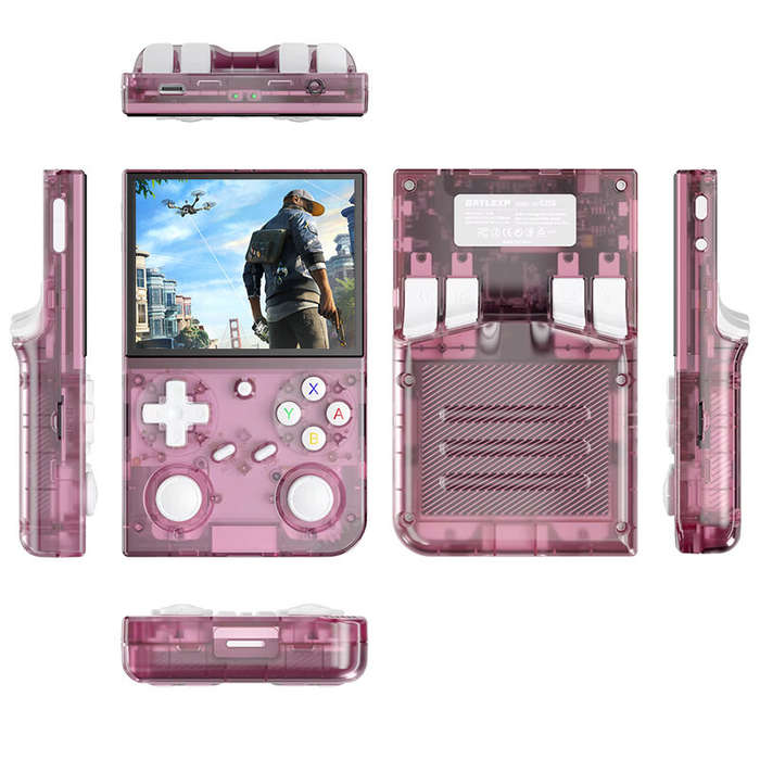 Grey - BATLEXP AMPOWN G350 128GB Retro Handheld Game Console 3.5 Inch IPS Screen 6000+ Games WIFI Mu