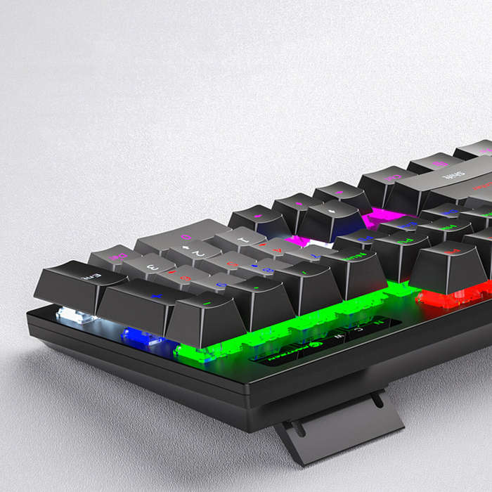 104 Keys Wired Mechanical Keyboard LED Backlit Blue Switch USB Wired Gaming Keyboard for Laptop Desk