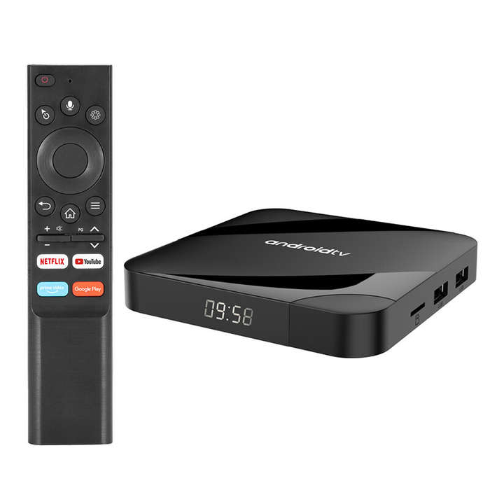 EU Plug - TV98 ATV W2 Android TV Box 4+64G Android 14 Amlogic S905W2 Quad Core 3D 8K Decoding Dual B