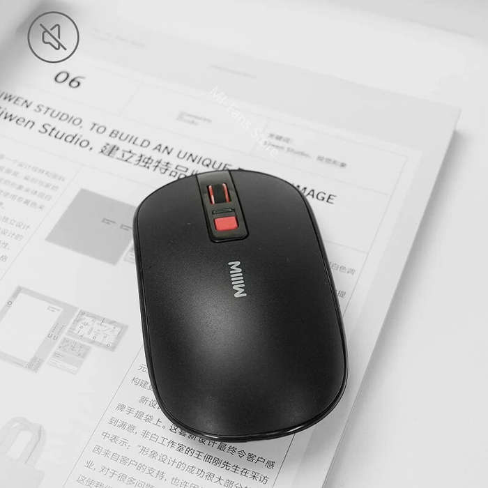 White - Xiaomi MIIIW Lite Wireless Mute Mouse 800/1200/1600DPI Multi-speed 2.4GHz Wireless Receiver