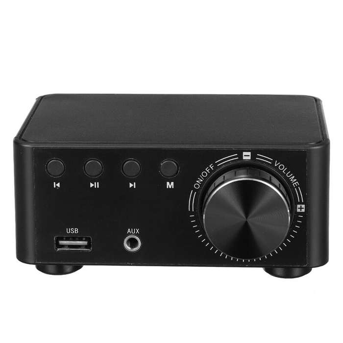 Silver - TPA3116 Class D bluetooth 5.0 HIFI 2x50W Stereo Amplifier Support USB TF Card RCA AUX USB S