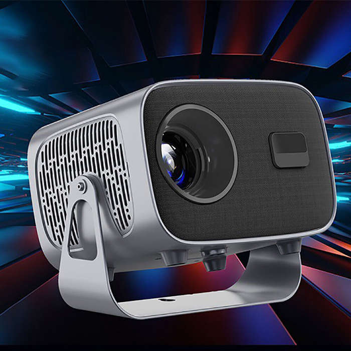 Grey - HY310 Mini LED Projector Android 11.0 OS Electric Focus 1080P Supported Dual-5G-WIFI 390 Ansi