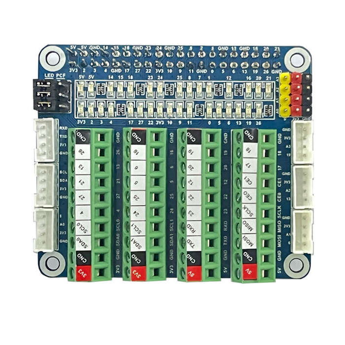 Board Only - Raspberry Pi 5 GPIO Status LED Terminal Block BreakoutBoard HAT ADC/DCA Sensor for Rasp