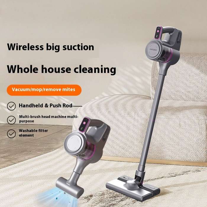 White - 100W 15000Pa Portable Handheld Vacuum Cleaner Type-C Charging Wet and Dry Function Powerful
