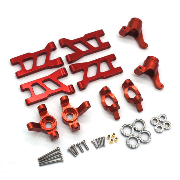 Sky Blue - Upgraded Metal Parts Front Rear Suspension Arms Steering Cup C Hubs Rear Wheel Seat Set f