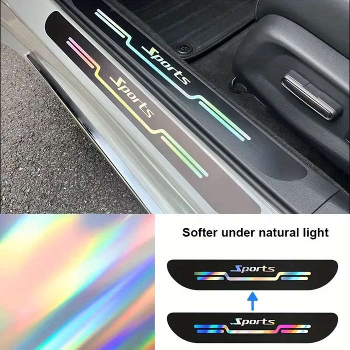 4pcs black - 4pcs Car Anti Scratch Door Sill Protector Sticker Strip Car Threshold Protection Bumper