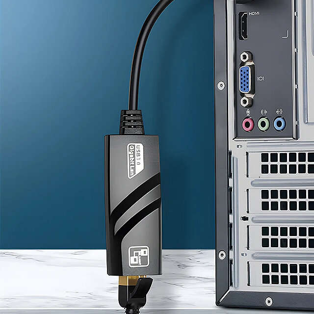 Type-C to Gigabit - USB3.0 Gigabit Ethernet Adapter Type-C to RJ45 Network Card Mini PC Desktops Lap
