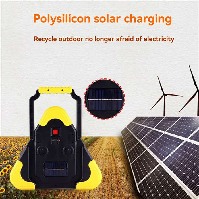 Yellow - BIKIGHT Solar Emergency Triangular Roadside Warning Light USB Super Bright LED Work Lights