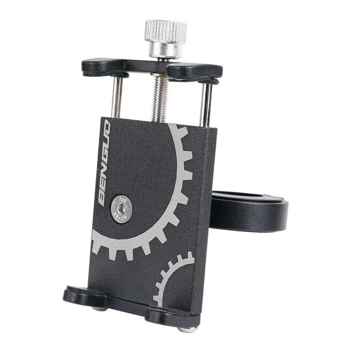 Grey - Handlebar Mount Holder Aluminum Motorcycle Bike Bicycle Anti-vibration Fixed Bracket