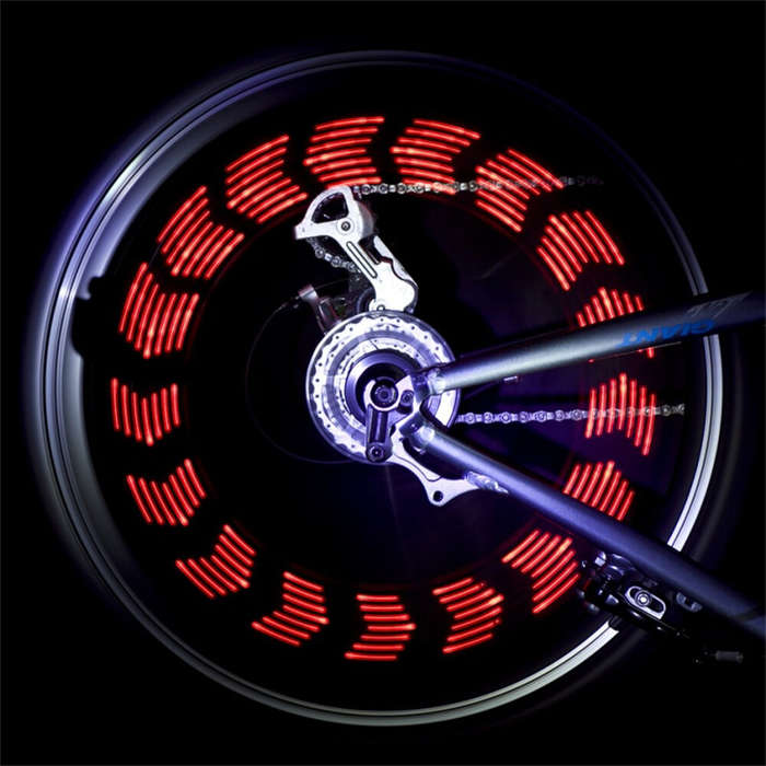 1 Pc - LEADBIKE 14 RGB DIY LED Bike Wheel Light Rechargeable Bicycle Warning Lights Waterproof LED N