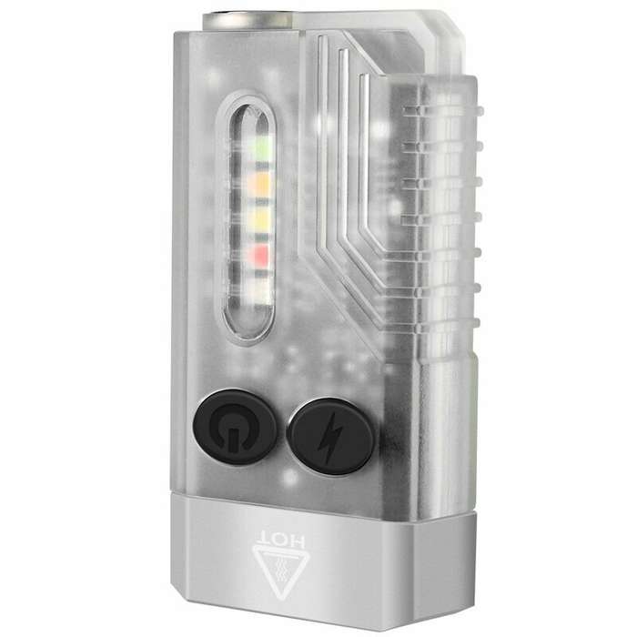 Black - V10L Dual LED 1000LM Strong Light EDC Keychain Flashlight With UV Sidelight Type-C Rechargea