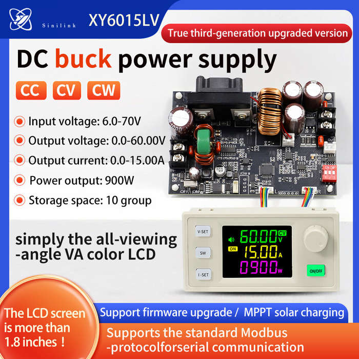 Set - Sinlink XY6015LV CNC Adjustable DC Stabilized Power Supply Module Constant Voltage and Current