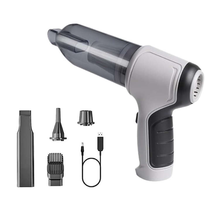 Gray - Handheld Vacuum Cleaner 120W 9000Pa Suction 40mins Working Time Portable Car Vacuum Cleaner w