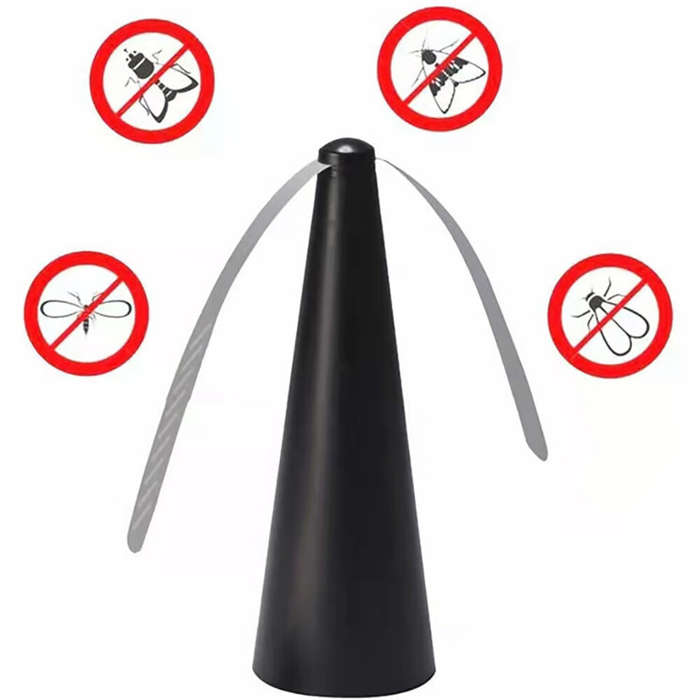 Black - Outdoor Multifunctional Fan Blade Fly Repellent Battery Mosquito Repellent Fly Repellent Art
