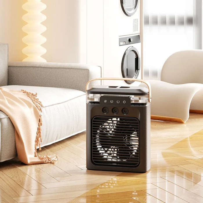 Green - Spray Small Fan Humidification Small Refrigeration Air Conditioner Mini Fan Water-cooled Sil