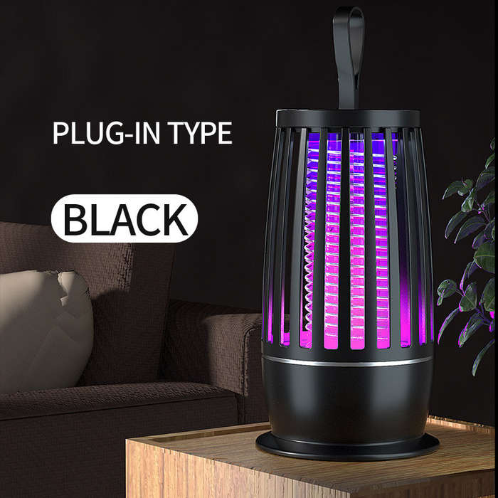 Black - Portable LED Mosquito Killing Lamp Outdoor Indoor Camping Insect Killer Bug Zapper Qiuet Des