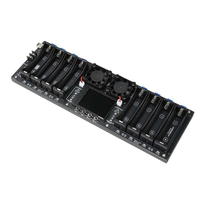 Black - 8 Channel 18650 Lithium Battery Capacity Tester Module MAh MWh Digital Battery Power Detecto