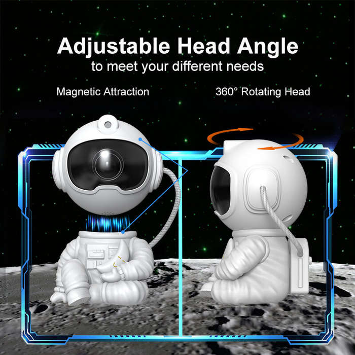 White - Elfeland LED Astronaut Starry Sky Lamp Atmosphere Projection Lamp Sitting Astronaut Remote C