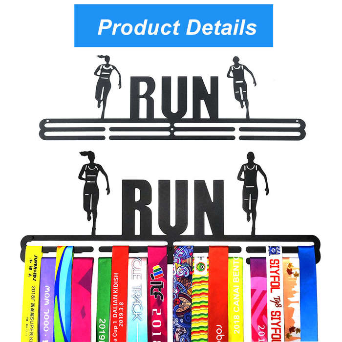 Type B - 40cm Metal Steel Sport Medal Holder Hanger Display Rack Ideal Swim Run Triathlon Decoration
