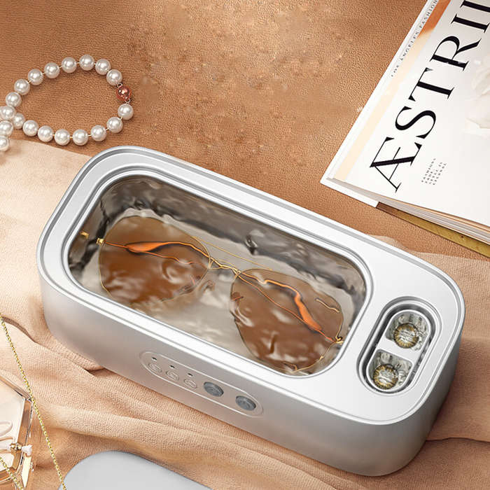 Green - Ultrasonic Glasses Cleaning Machine Dual Compartment Jewelry Eyeglass Third Gear High Freque
