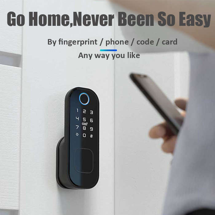 R5 Tuya Smart WiFi Lock Fingerprint APP Password IC Card Key Unlock Electronic Door Lock for Home Sa