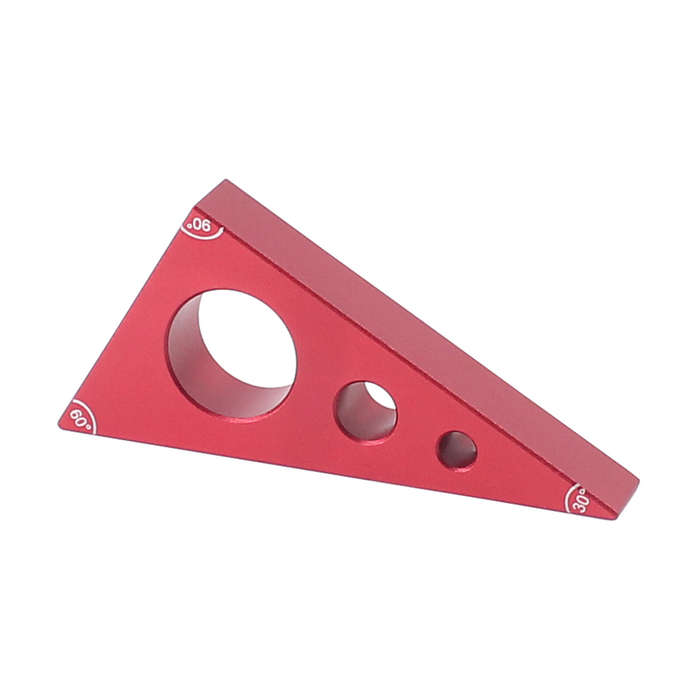 Red - Woodworking Pocket Square 30/60/90 Angle Aluminium Alloy Gauge Block Woodworking Triangle Rule