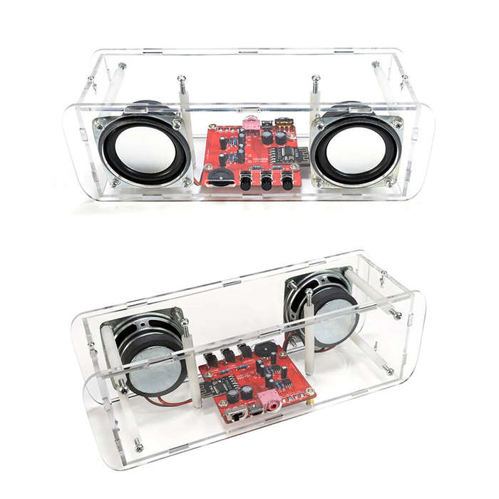 With Shell - DIY bluetooth Speaker Kit USB Mini Home Stereo Sound Amplifier Electronic Project for S