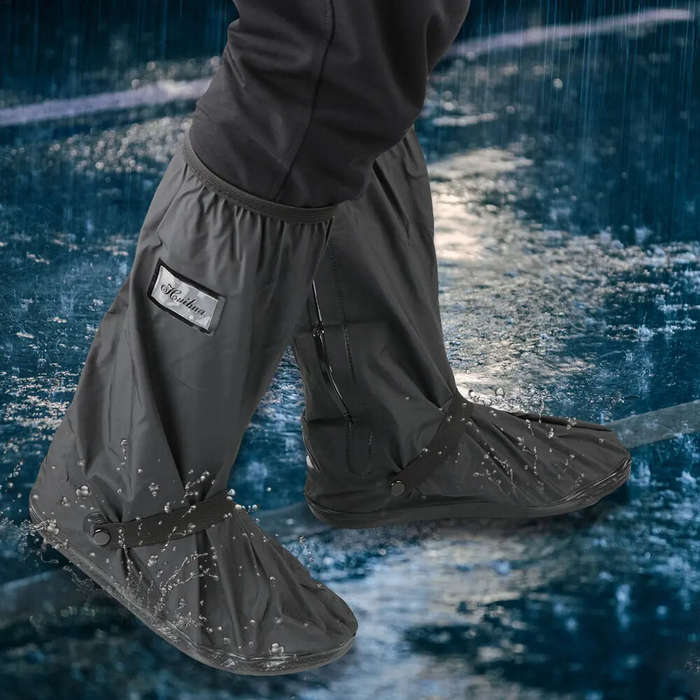 L - Rain Shoe Covers Waterproof Anti-Slip Rainproof Motorcycle Shoe Covers High Long Tube Waterproof