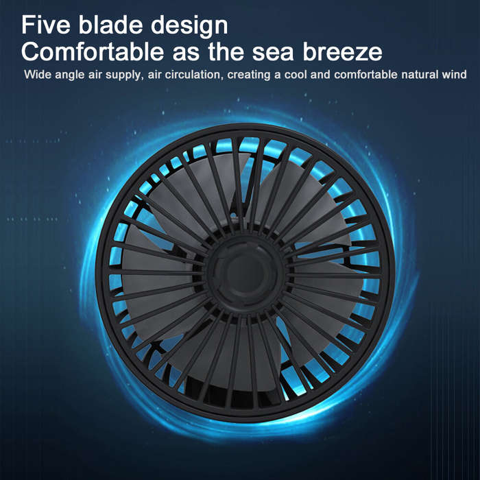 12V - 12V Dual-Head Car Fan Cooling Fans 360 2 Speed Adjustable Mini Size Five-blade Strong Wind wit