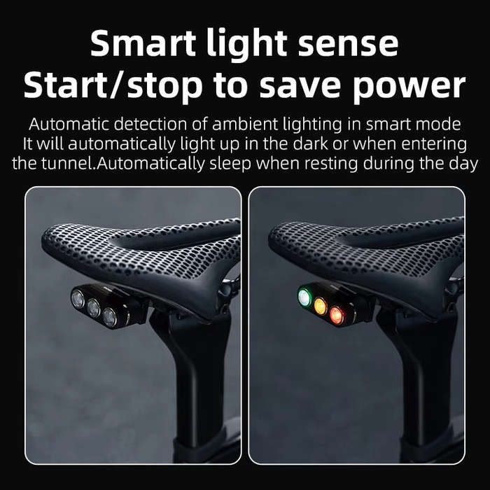 Taillight - ROCKBROS Smart Vibration Brake Sensor Bike Taillight 460mAh Battery 5 Light Modes Type-C