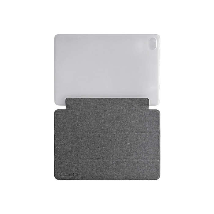 Grey - N-ONE NPad Air 10.1 Inch Tablet Tri Fold Case Cover Holster + Tempered Glass Film Set