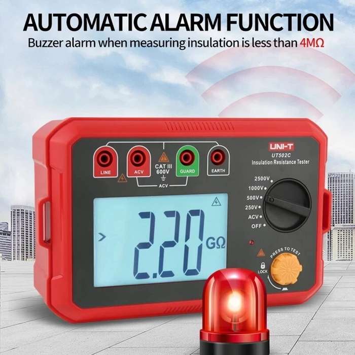 UNI-T Digital Megohmmeter UT502C 2500V Insulation Resistance Tester Ommeter Megometer Ground Meter B