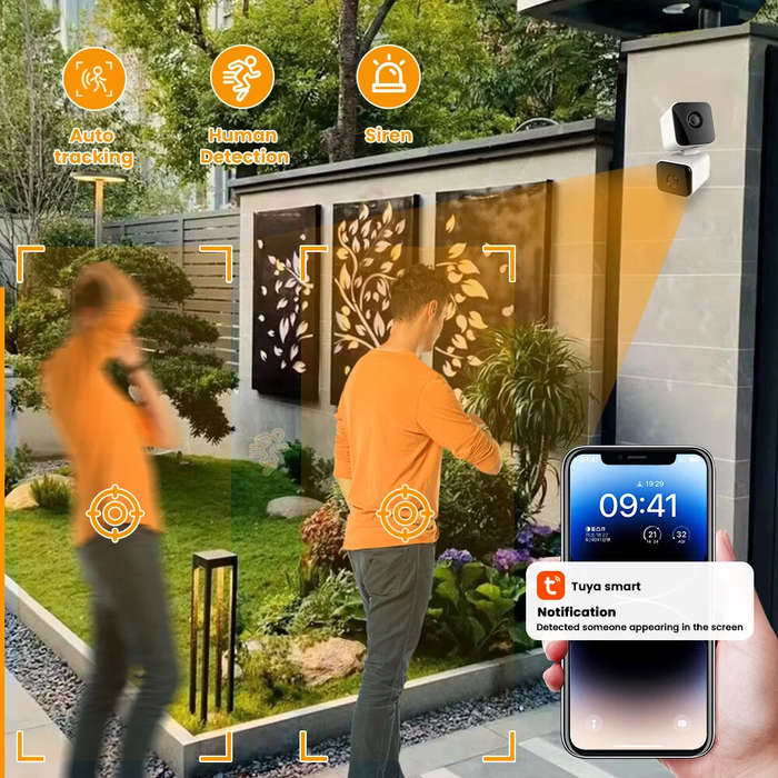 Tuya 4MP Smart WiFi IP Camera Dual Lens Human Detection IR Night Automatic Tracking Camera Works Wit