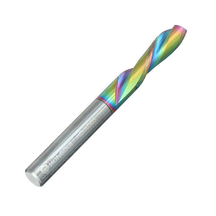 1/4 Inch Shank Downcut - HONGDUI Downcut Spiral Router Bit 1/4 Inch Shank 1/4 Inch Cutting Dia. DLC