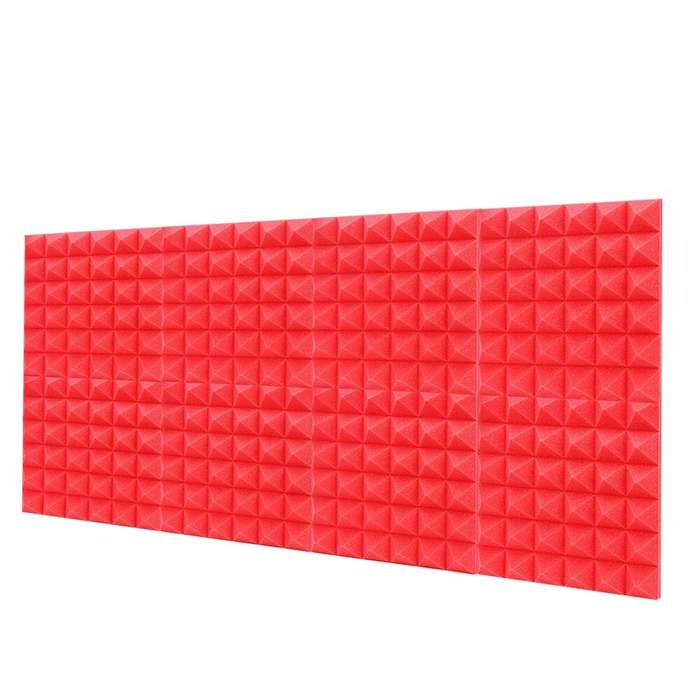 Red - 8Pcs High Density Soundproof Foam Egg Profile Sound Absorbent Foam Acoustic Panel Noise Absorp