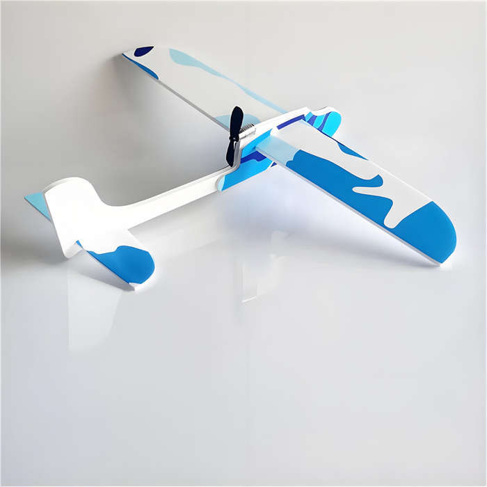 Blue - Single Wing Airplane Model Electric Foam Glider Assembly kit Science Education Outdoor Childr