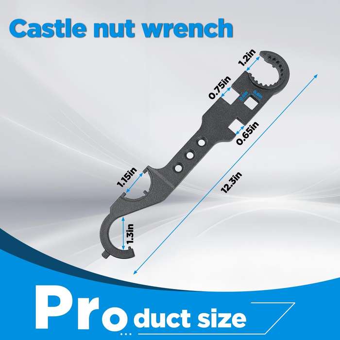 Black - Versatile Combination Wrench Multi-Function Spanner Premium Carbon Steel Construction Compac